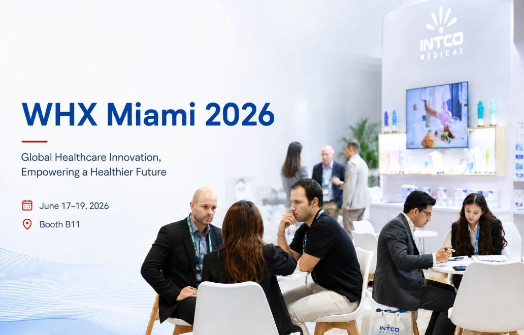 INTCO Medical presents Syntex and Synmax PRO exam gloves while connecting with healthcare buyers and distributors at WHX Miami 2026.