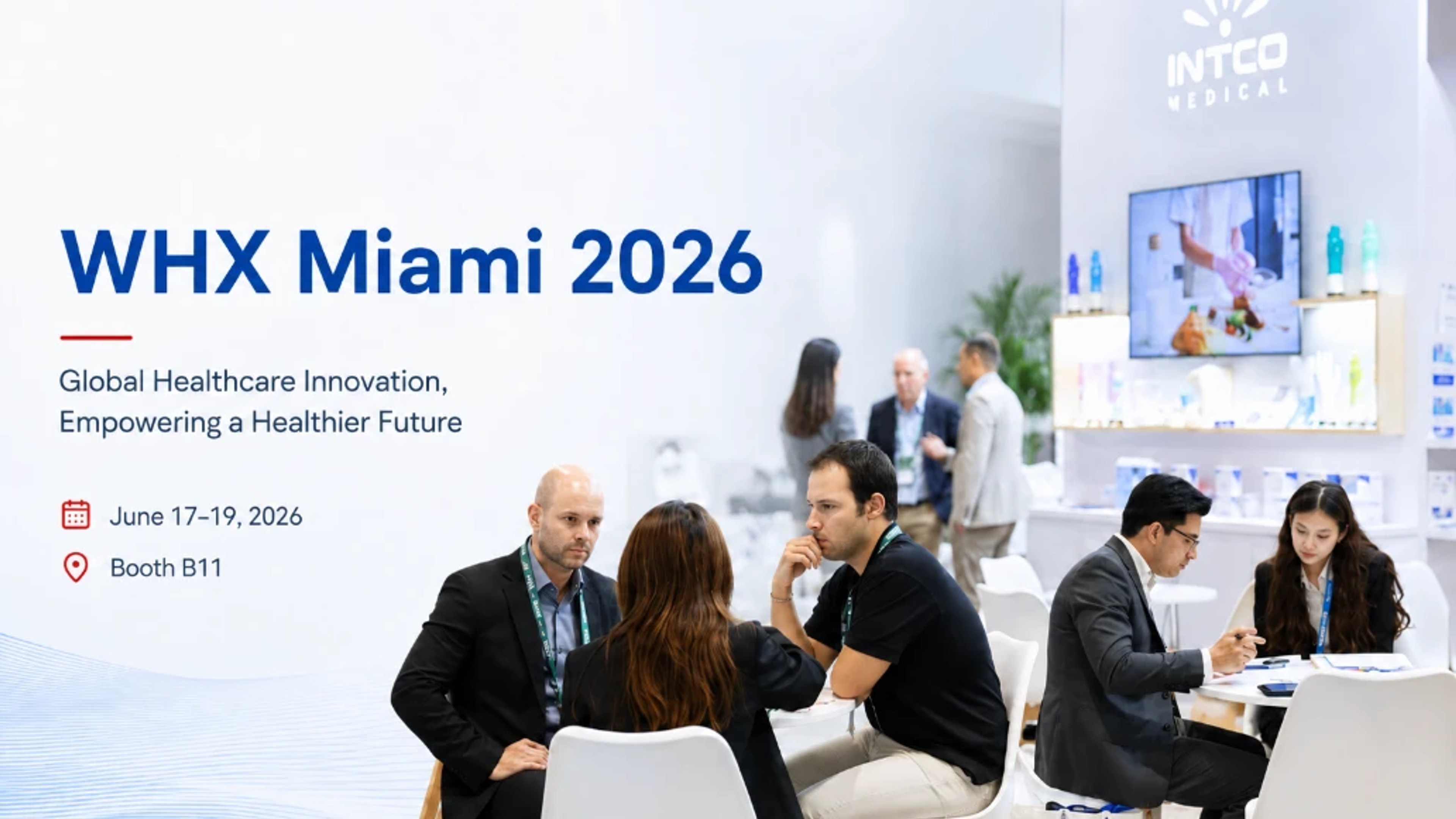 INTCO Medical presents Syntex and Synmax PRO exam gloves while connecting with healthcare buyers and distributors at WHX Miami 2026.