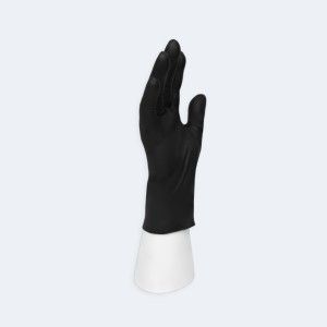 Disposable Black Nitrile Gloves compact view for matching the glove to work tasks with Nitrile, showing professional black nitrile barrier protection.