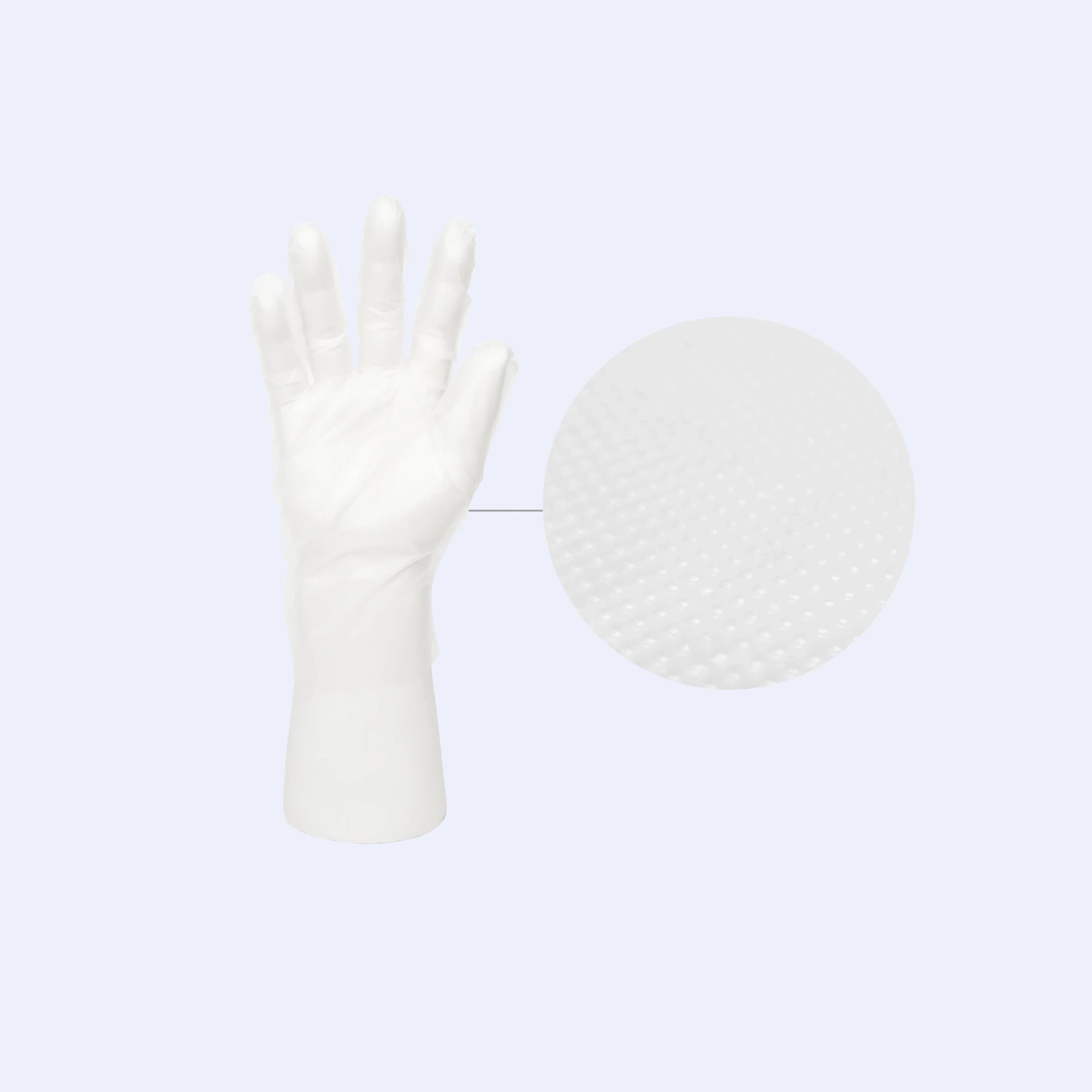 Disposable LDPE/HDPE Gloves glove fit, cuff design, and wearing comfort with LDPE / HDPE, showing lightweight hygiene protection for food handling and cleaning.