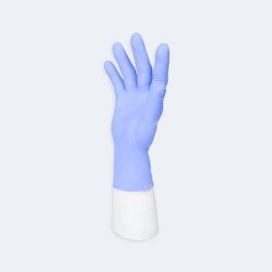 Synguard C+ Nitrile (Exam) Gloves compact view of texture and grip details, showing ambidextrous, finger textured, beaded cuff for Cosmetology and Dental.