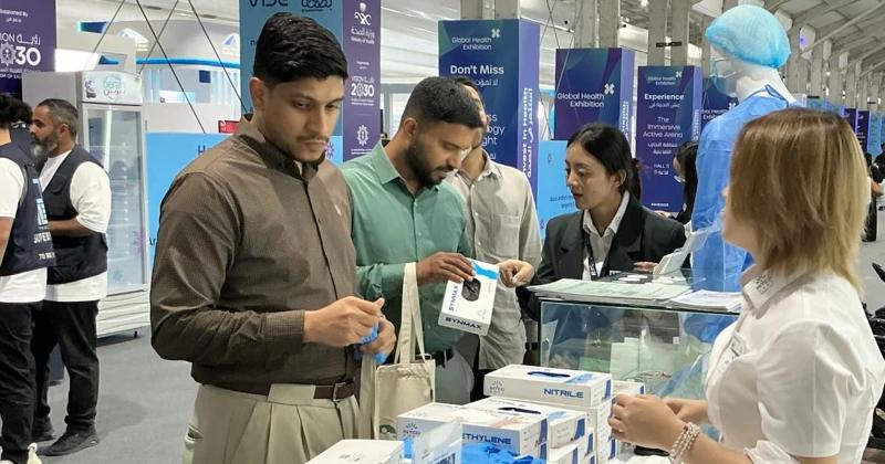 Visitors learning about INTCO Medical products at Global Health Exhibition 2026