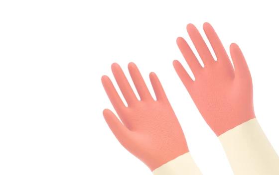Bio-color latex household gloves