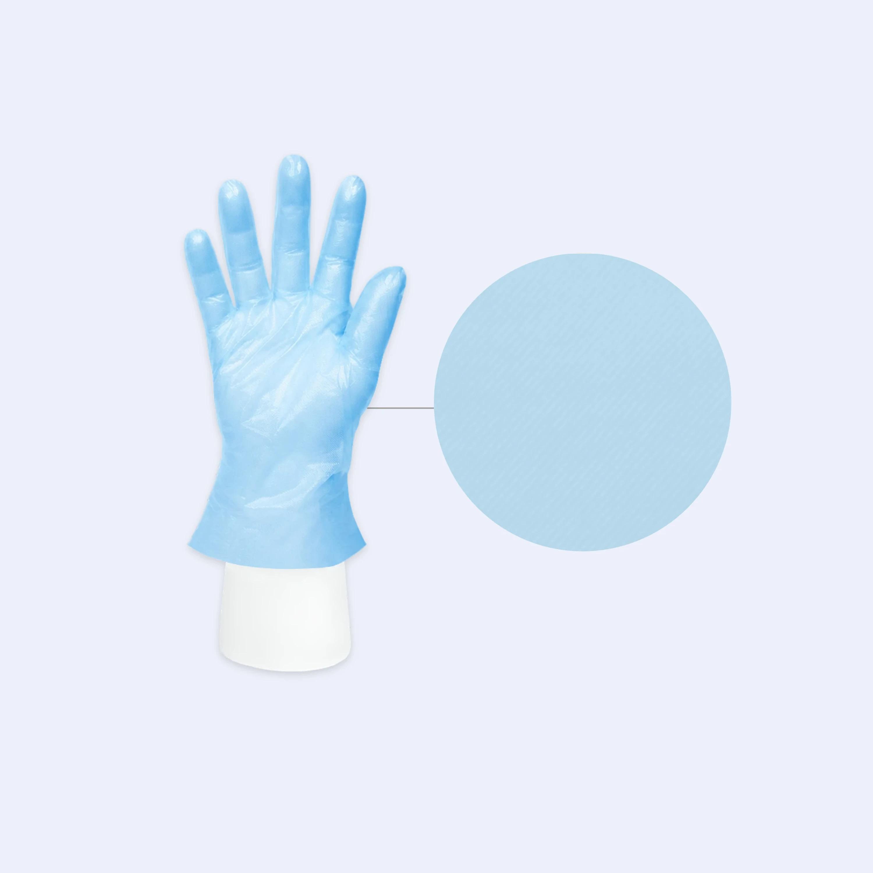 Disposable TPE Gloves compact view of texture and grip details with TPE, showing lightweight hygiene protection for food handling and cleaning.