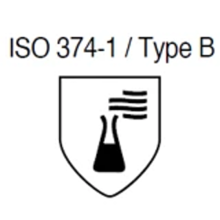 EN ISO 374-1:2016+A1:2018 certified chemical resistant nitrile gloves by INTCO MEDICAL designed for protection against hazardous chemical exposure in industrial environments.