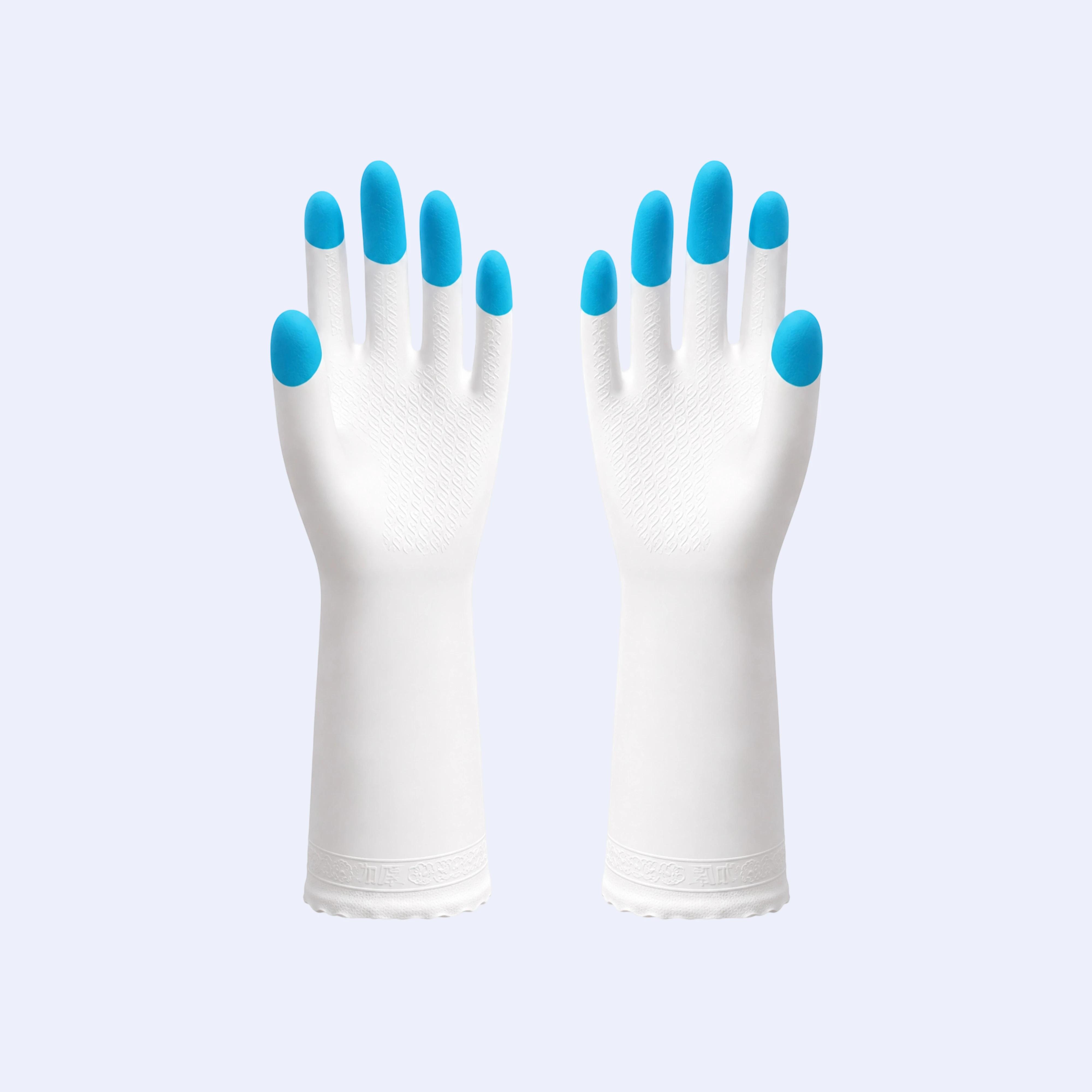 PVC household cleaning gloves with a waterproof and oil-resistant surface