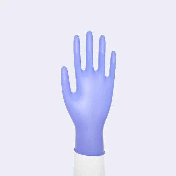 Synguard Ultra Nitrile (Exam) Gloves compact view for matching the glove to work tasks with Nitrile, showing ambidextrous, finger textured, beaded cuff.