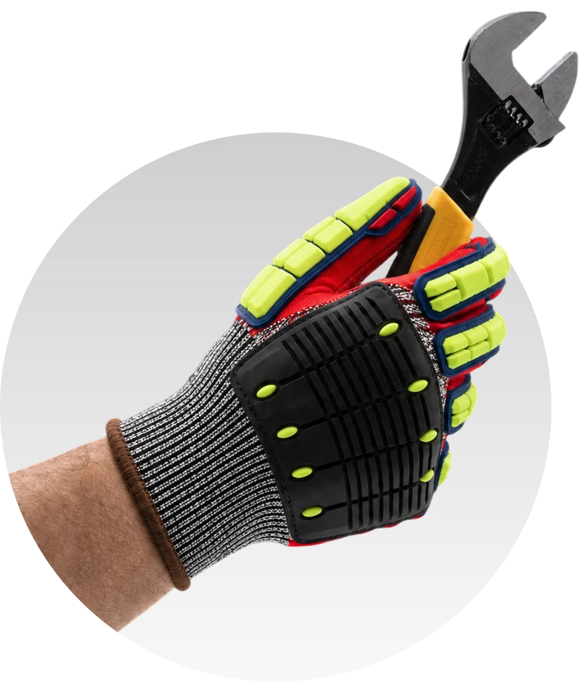 Protective work glove with wrench