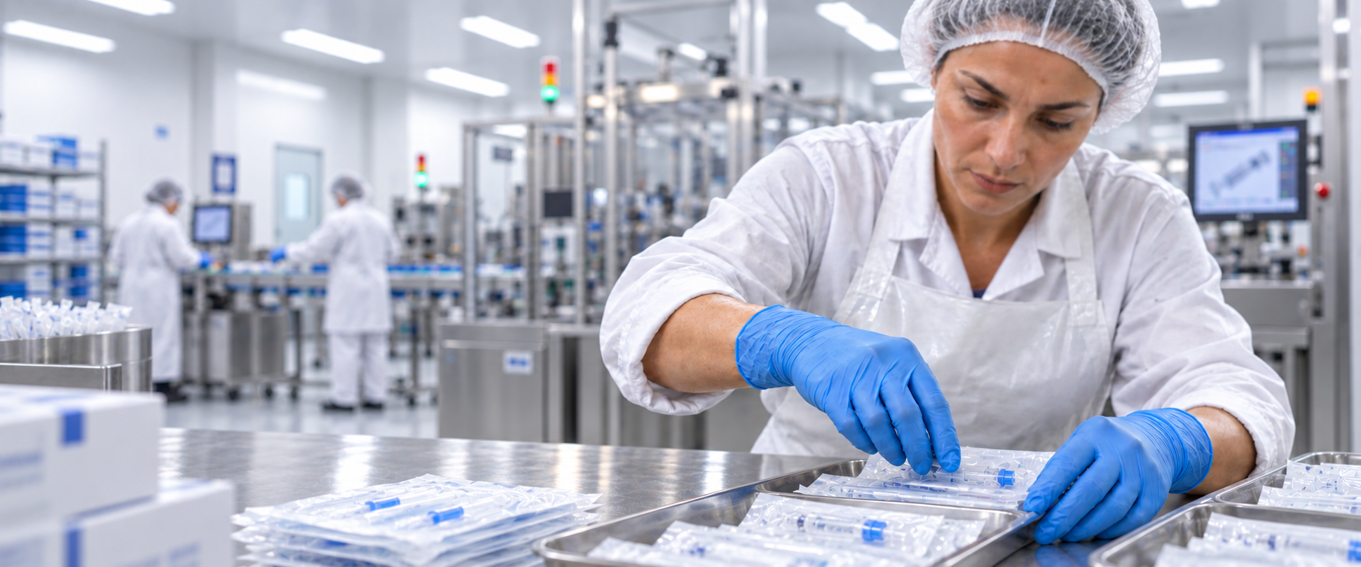Nitrile Gloves, Accelerator-Free in a medical device manufacturing facility