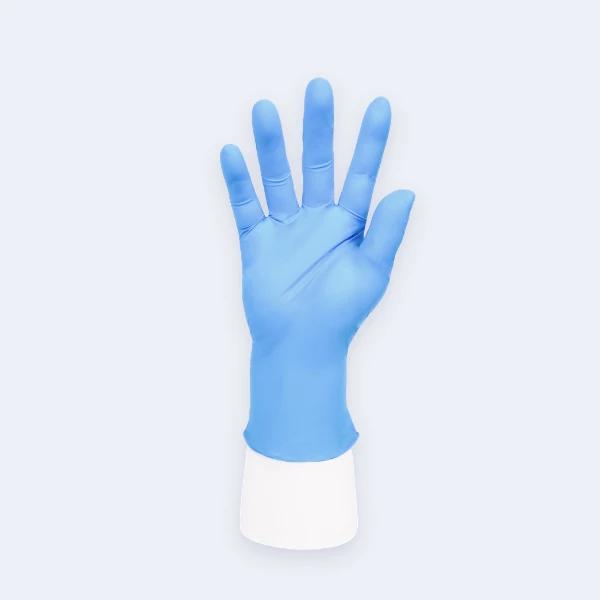 Synguard TouchLite Nitrile Gloves compact view for identifying the glove style with Nitrile, showing ambidextrous, beaded cuff for Pet Care and Hotel Catering.