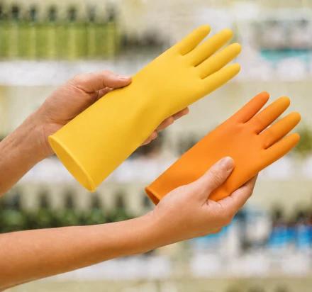 Household glove thickness and cuff length