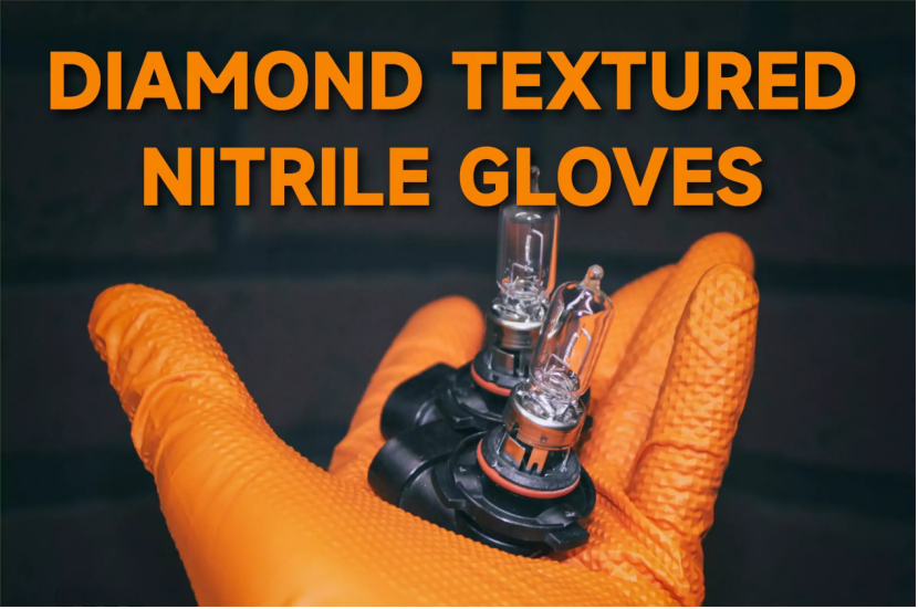 Diamond Textured Nitrile Gloves