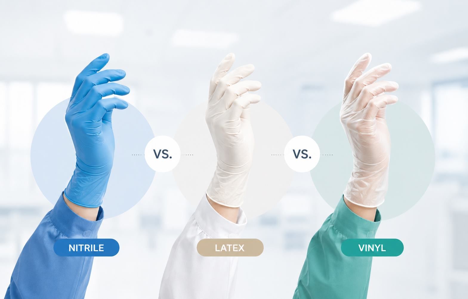 Nitrile vs. Latex vs. Vinyl Gloves: A Workplace Safety Comparison