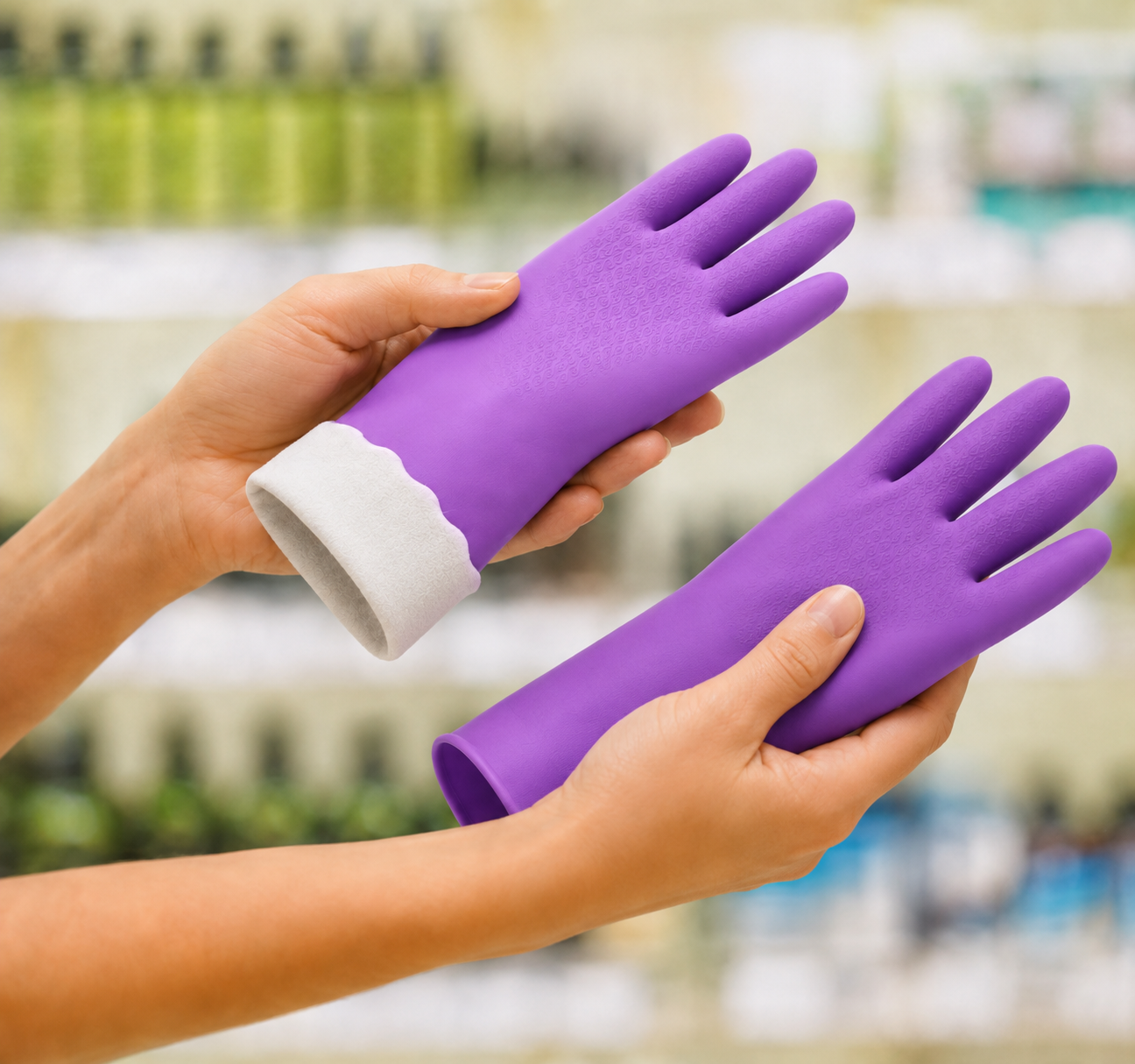 Lined and unlined household glove designs