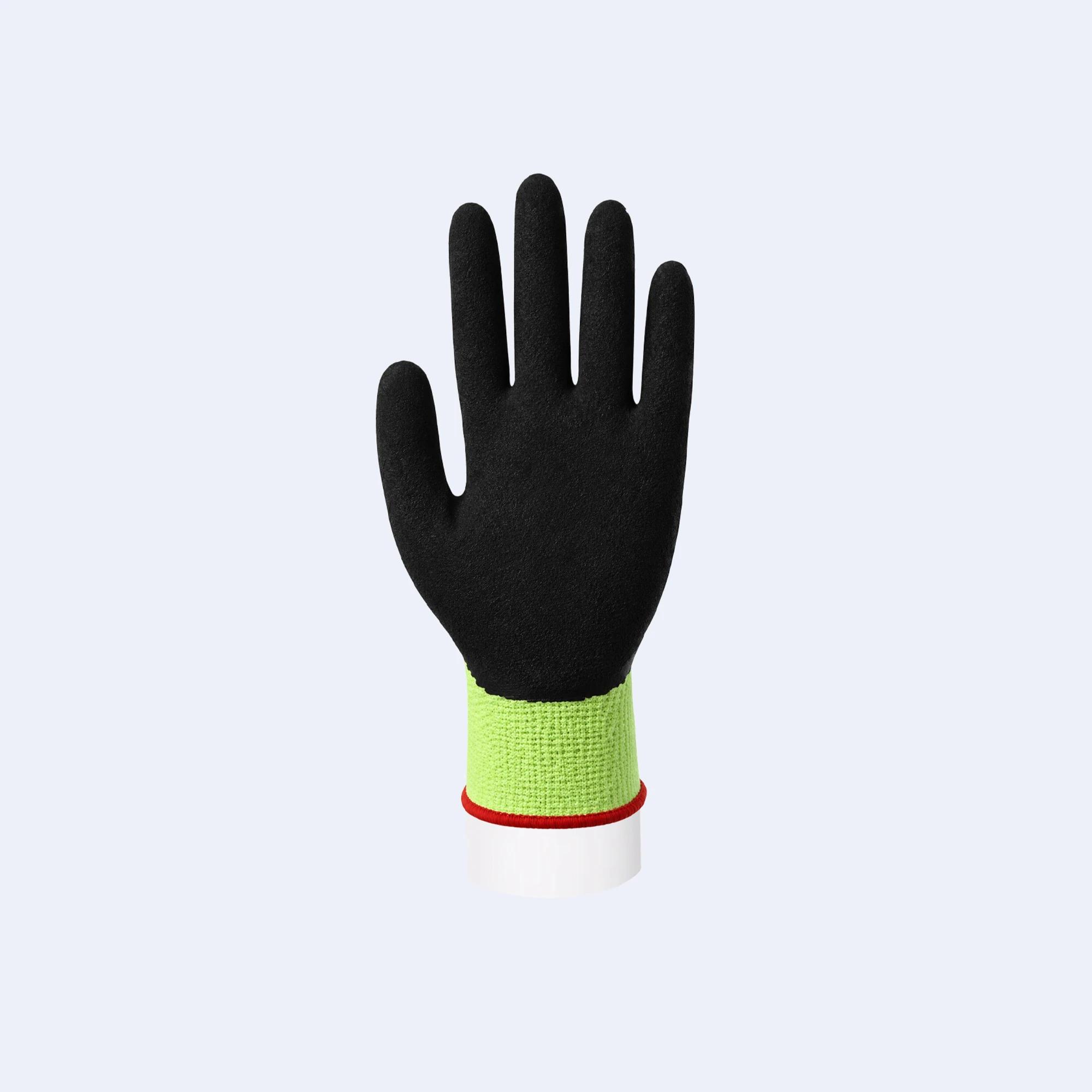 Latex Foam Gloves compact view of the glove fit and cuff area, showing breathable foam latex grip and flexible handling for Maintenance & Construction and Gardening.
