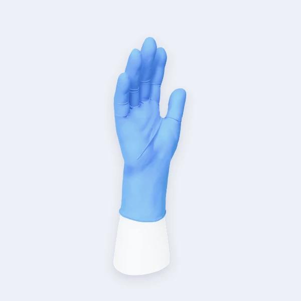 Synguard TouchLite Nitrile Gloves compact view of the glove fit and cuff area with Nitrile, showing ambidextrous, beaded cuff for Pet Care and Hotel Catering.
