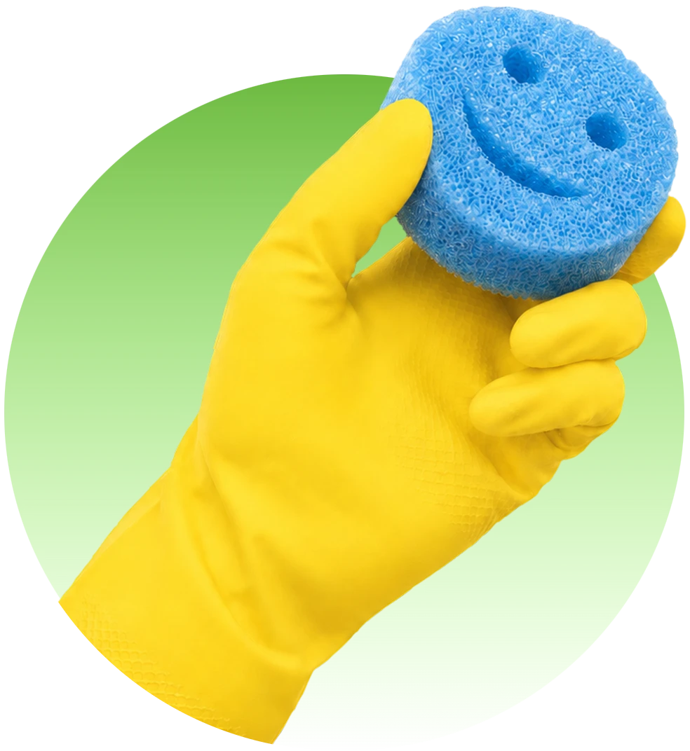 Household cleaning glove and sponge