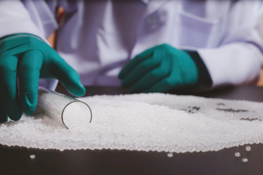 Chemical Resistant Gloves used in a laboratory setting for handling chemicals and substances safely.