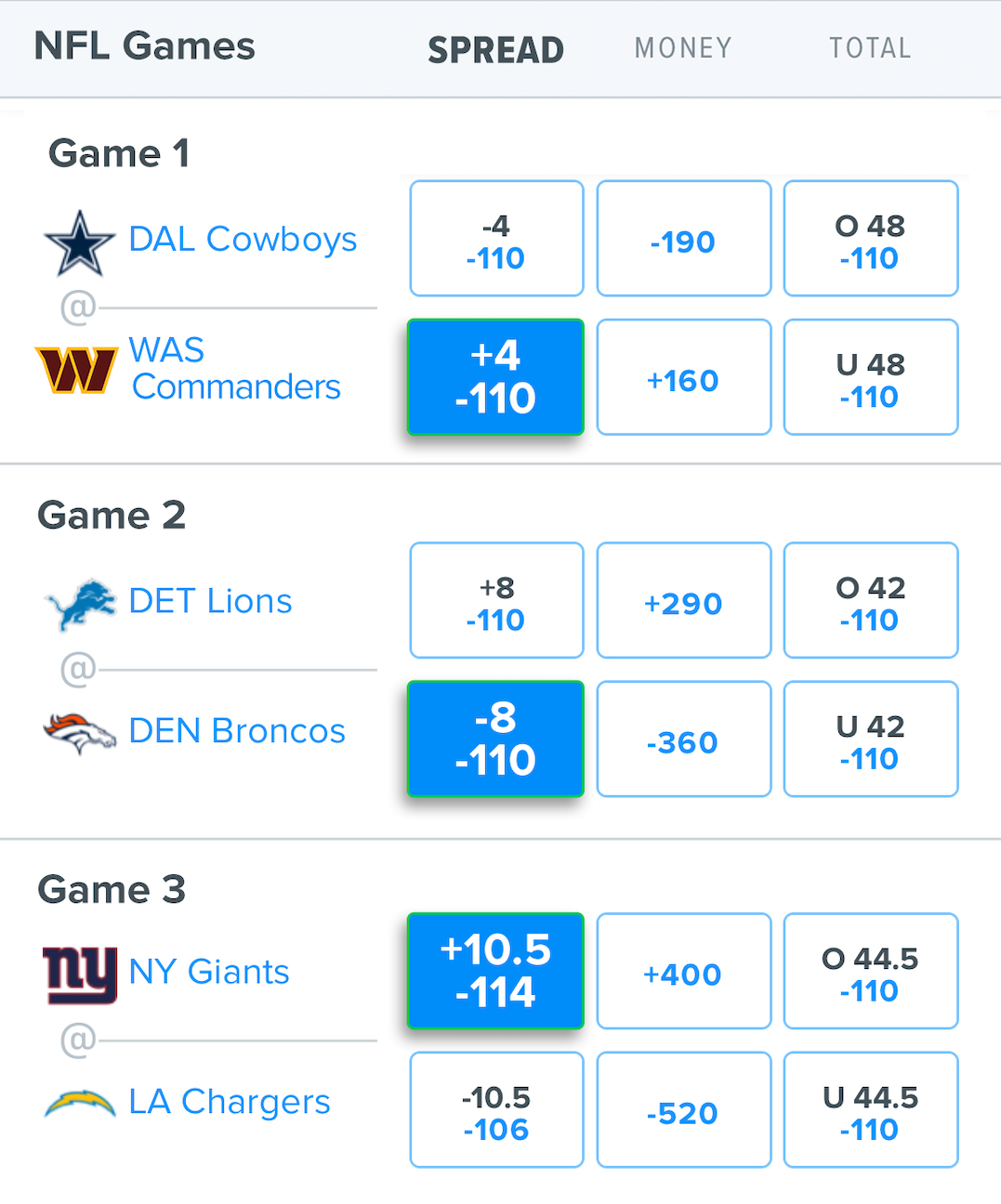 Parlay Bet Legs