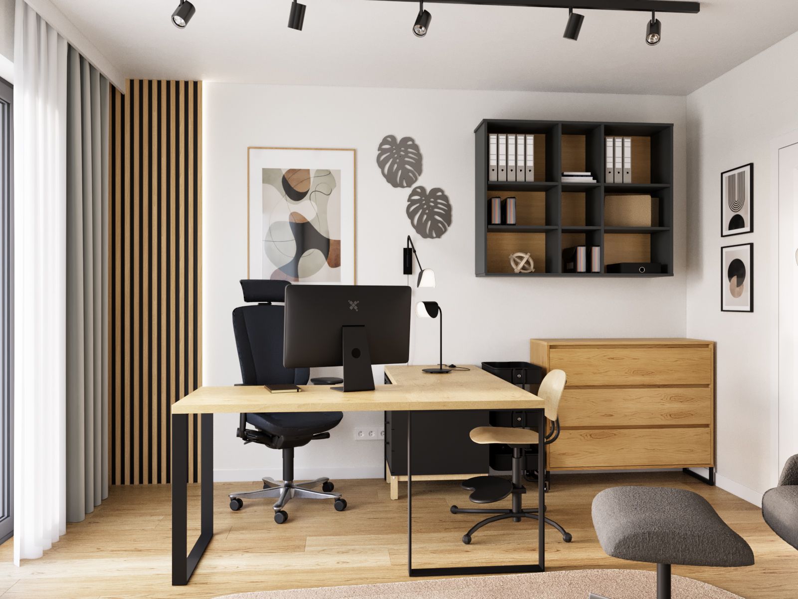 Gabinet domowy w 12 metrach — jak zaprojektować biuro, w którym chce się pracować