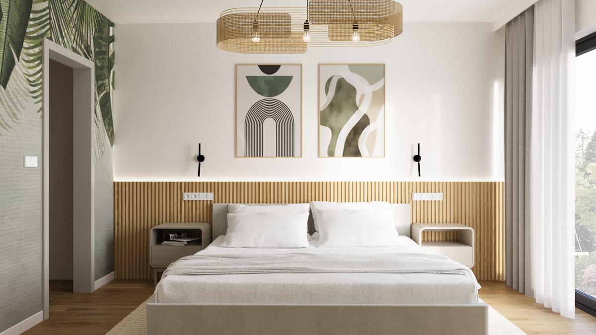 Sypialnia jak wakacje na Bali — projekt sypialni w nowym domu