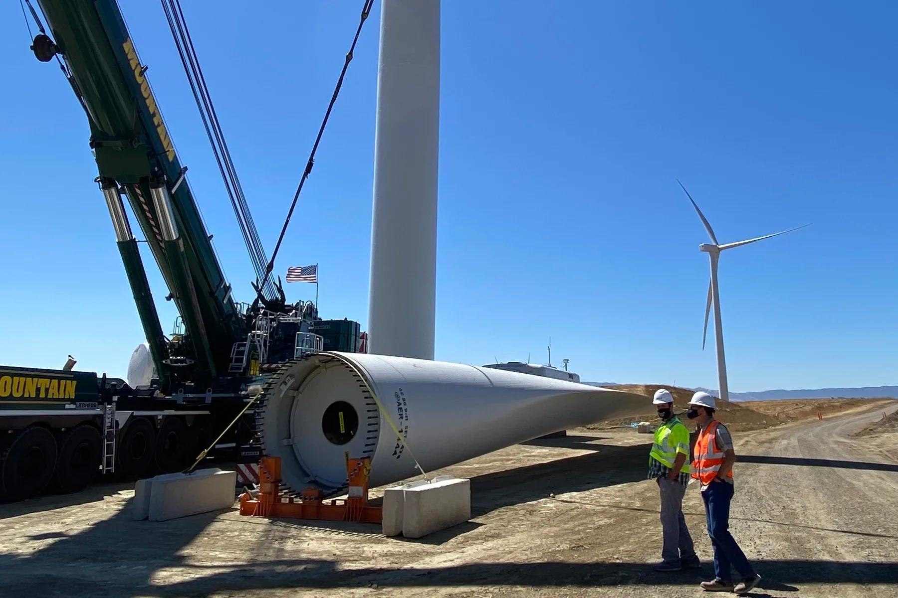 Photo of the development of EBCE's wind farm near Altamont Pass