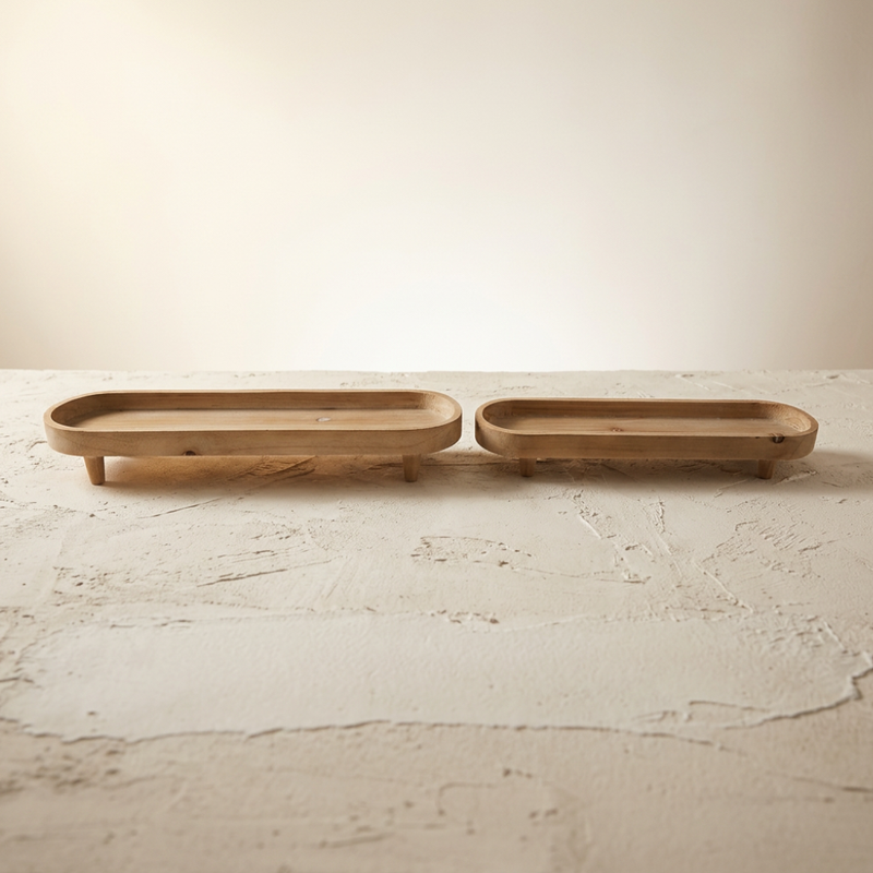 Set de 2 Charolas Oval Acabado Natural — vista 3