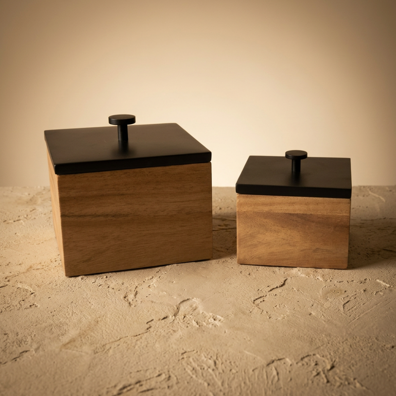 Set de 2 Cajas Cuadradas Camila