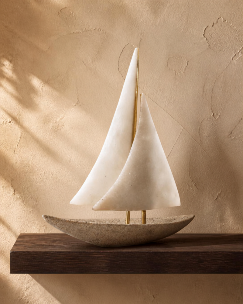 Velero decorativa en resina y quarzo — vista 3