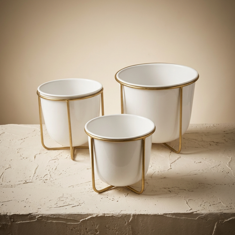 Set de 3 Maceteros Metalicos Bala