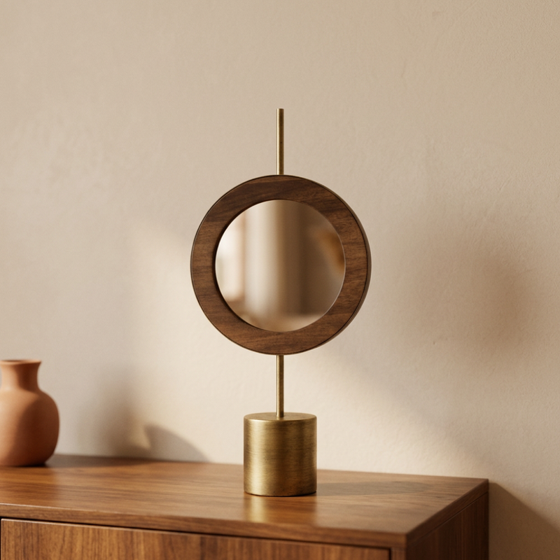 Escultura Circular de Madera y Metal — vista 3