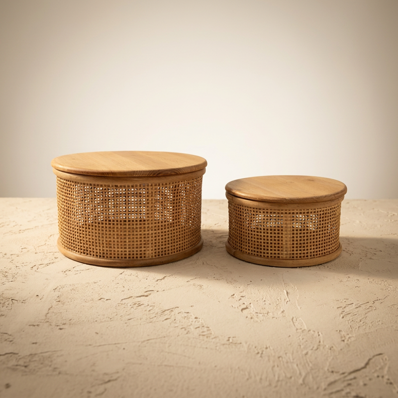 Set de 2 Cajas Circulares Kanet