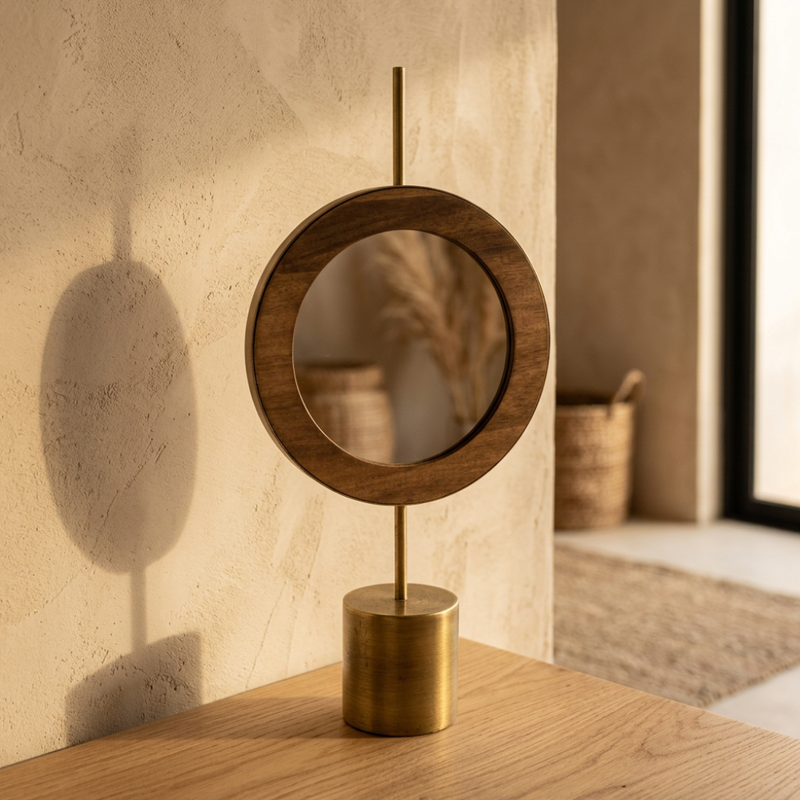 Escultura Circular de Madera y Metal — vista 2