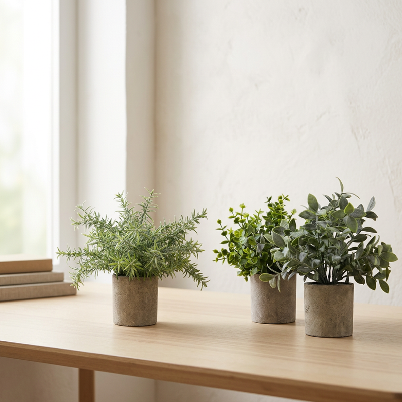 Set de 3 Mini Plantas Artificiales en Maceta - A22 — vista 3