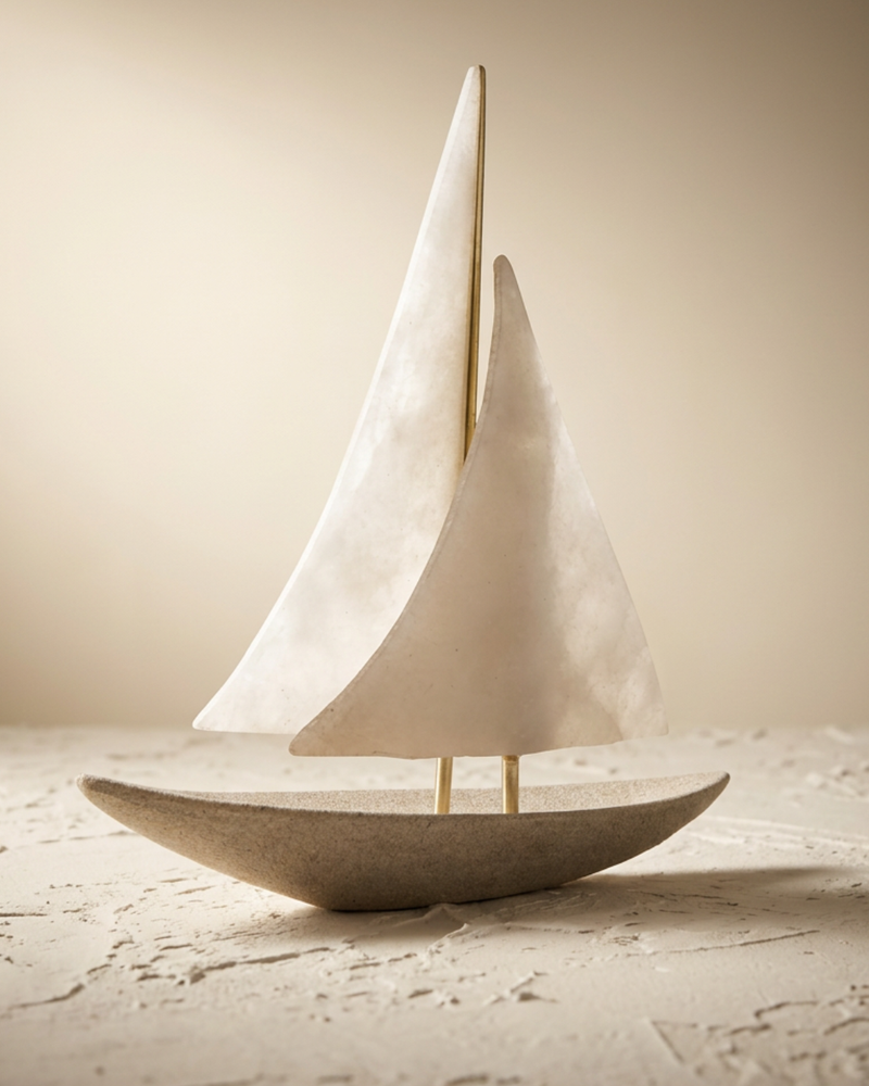Velero decorativa en resina y quarzo — vista 2