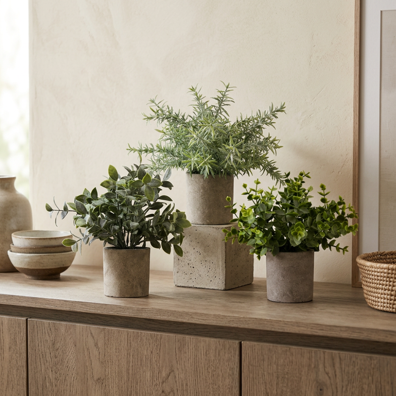 Set de 3 Mini Plantas Artificiales en Maceta - A22 — vista 2