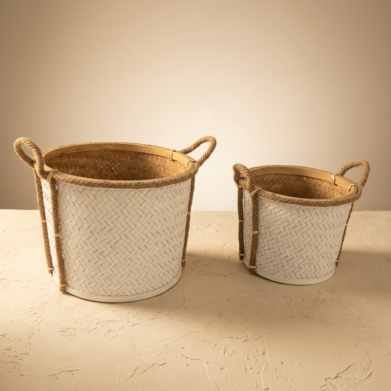 Set de 2 Cestos de Bambú Tulum