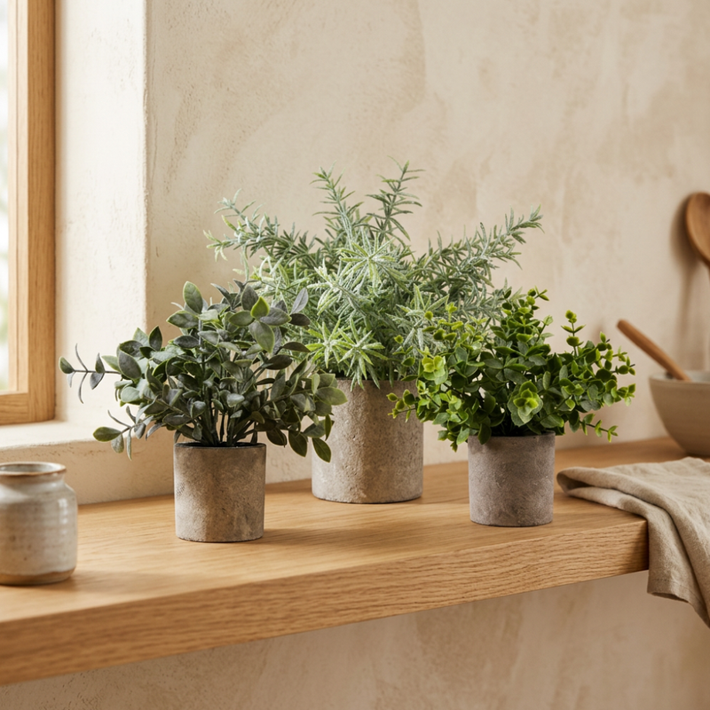 Set de 3 Mini Plantas Artificiales en Maceta - A22 — vista 4