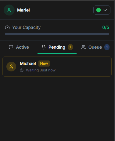 Pending chat screenshot