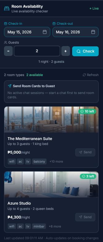 room availability display