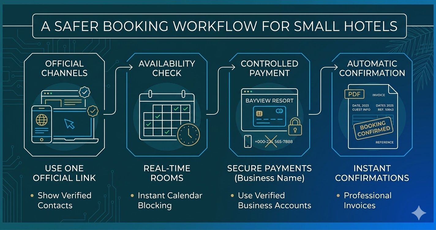 Safer booking workflow for small hotels