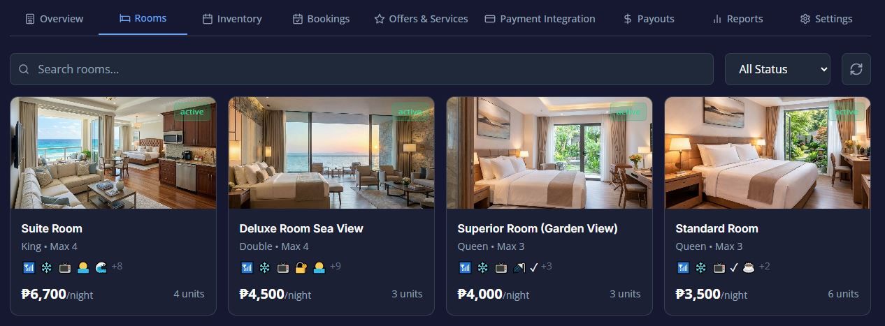 Rooms Tab