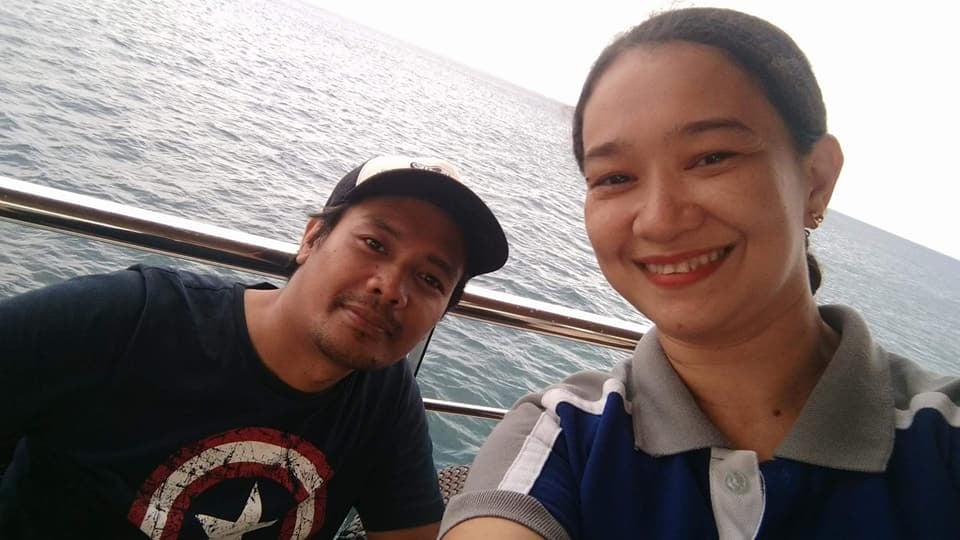 Alfred and Mariel at the Yatch in Boracay