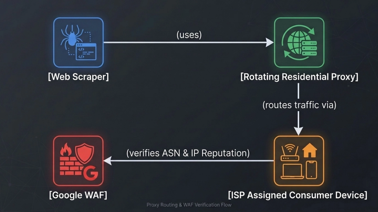 Google SERP scraping proxy network architecture