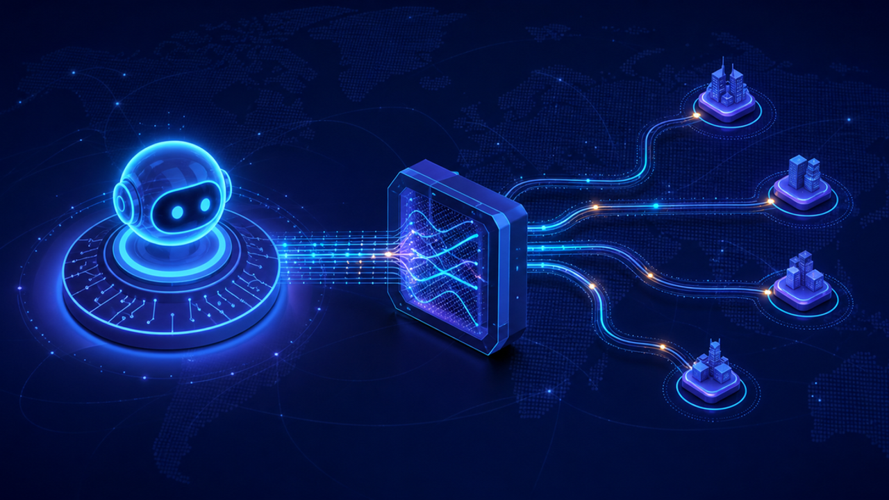 AI Agent 通过代理网关将网络流量路由到多个区域节点