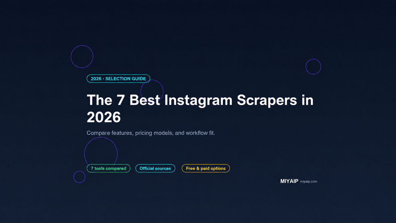 Seven Instagram scraping tools compared using official features and pricing sources.