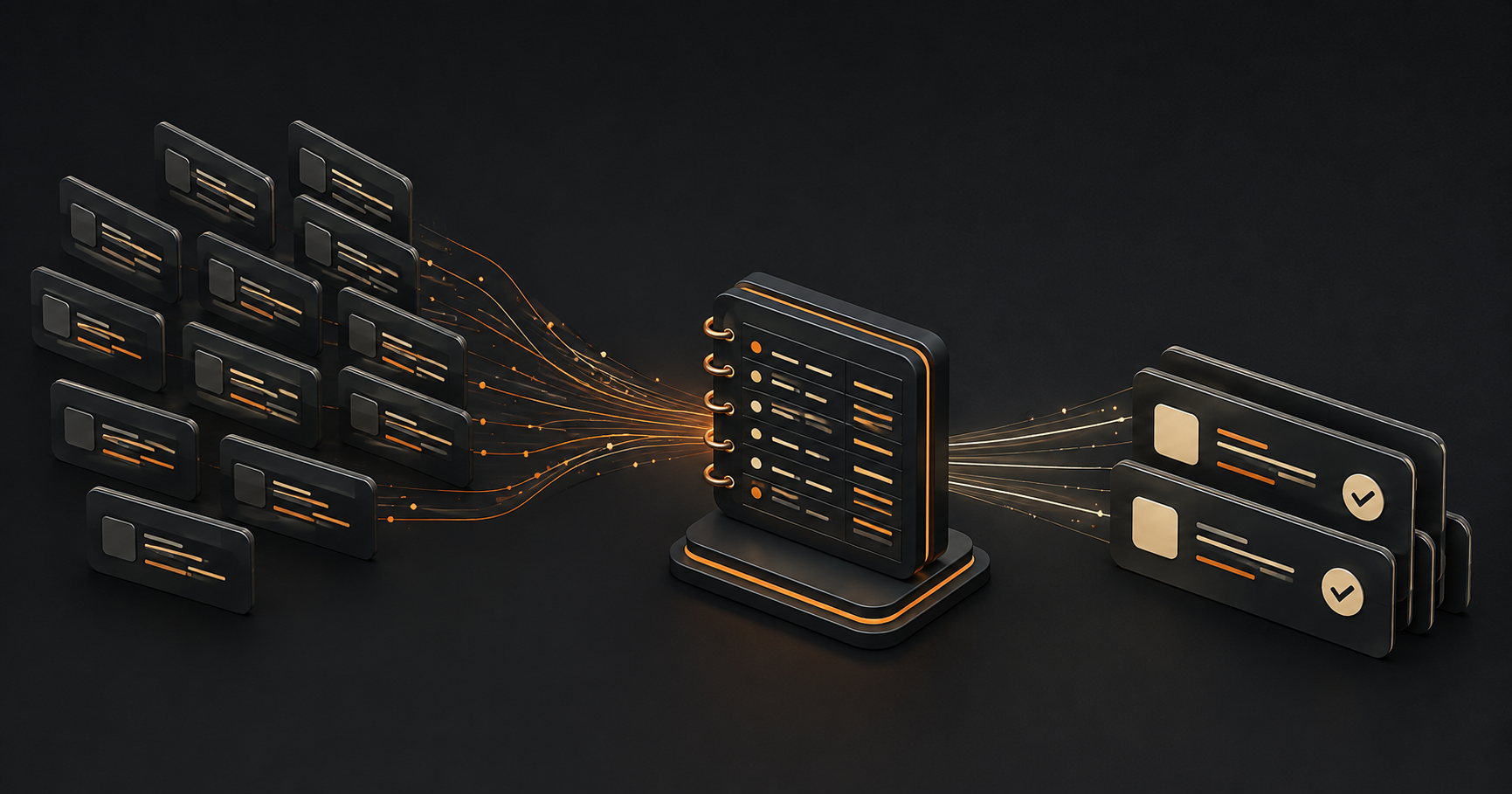 Requests flow through credit metering into usable data results