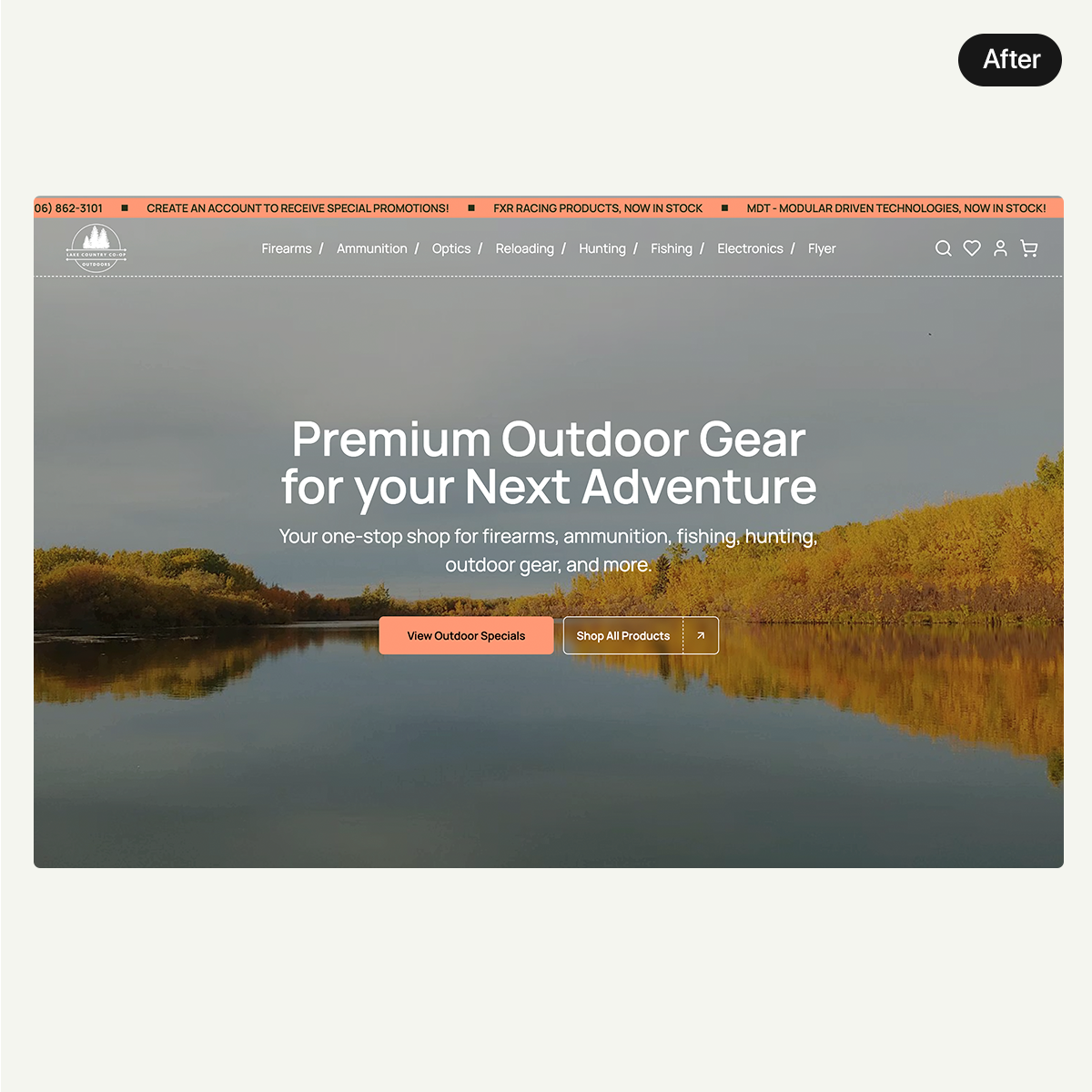 Lake Country Outdoors E-commerce website