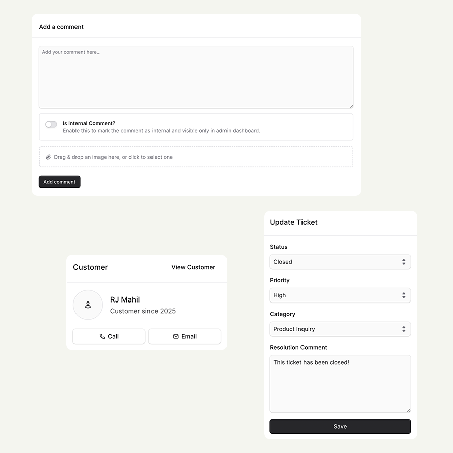 Medusa Js support tickets module