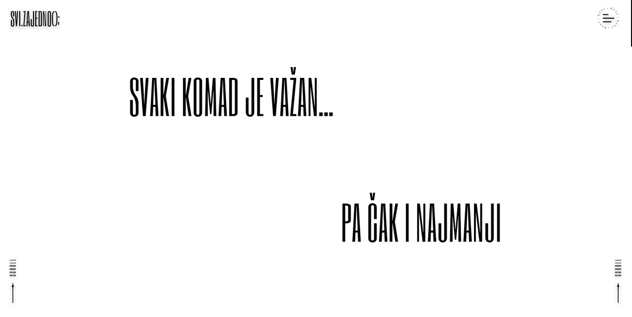 Landing page opening with the headline "Svaki komad je važan..."